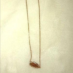 Kendra Scott Kasey necklace in rose gold drusy.